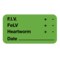 Nevs Label, FIV/FELV/Heartworm/Date_ 7/8 x 1-5/8 Flr Green w/Black LW-0022 - alternate 1